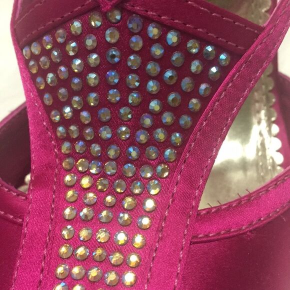 Hot Pink Sole Obsession Satin Evening Shoe - Picture 3 of 8